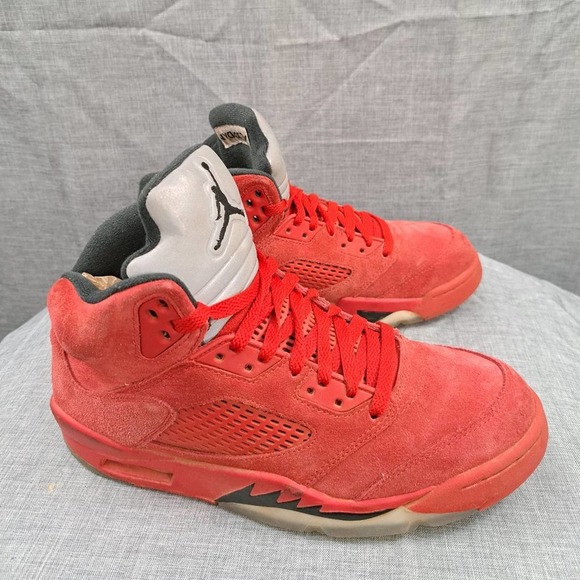 Nike Air Jordan 5 Retro Red Suede 2017 Men's size 8 - Picture 5 of 16